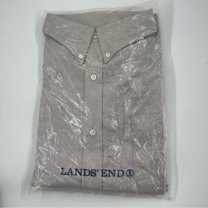 Lands End Men’s School Uniform- XL -Short Sleeve Buttondown Charcoal Sport Shirt